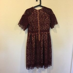 M&S Dresses - NWT M&S burgundy lace short sleeve dress M&S Dresses - NWT M&S burgundy lace short sleeve dress